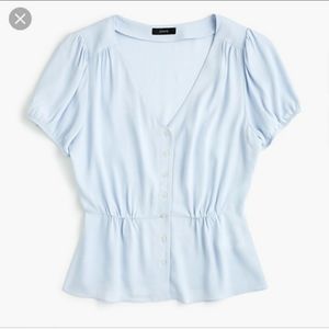 J. Crew Petite Button-up Peplum Top
